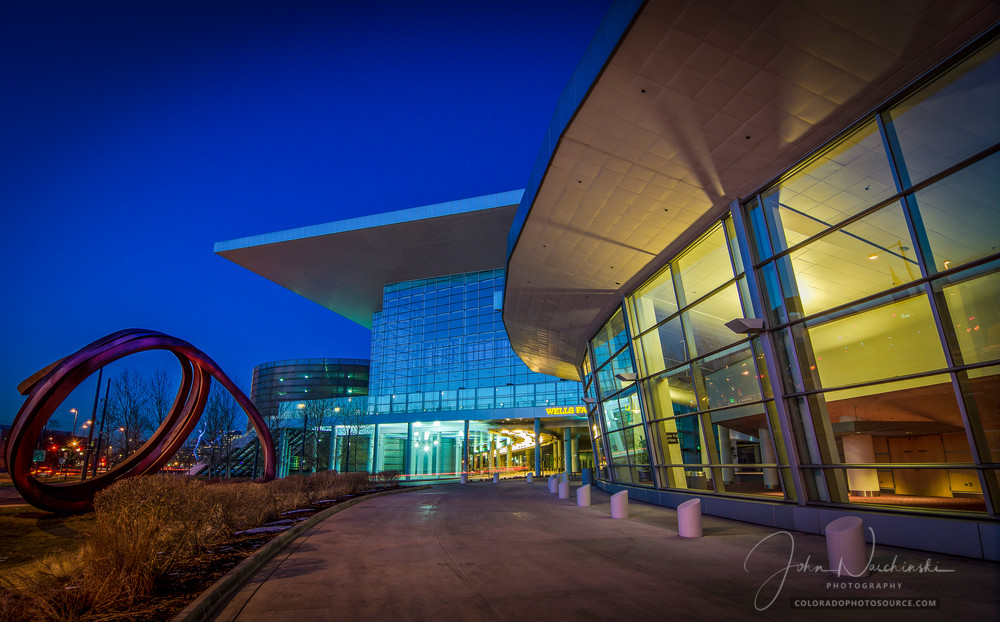Denver Convention Center and Light Rail Tunnel Dusk Photo