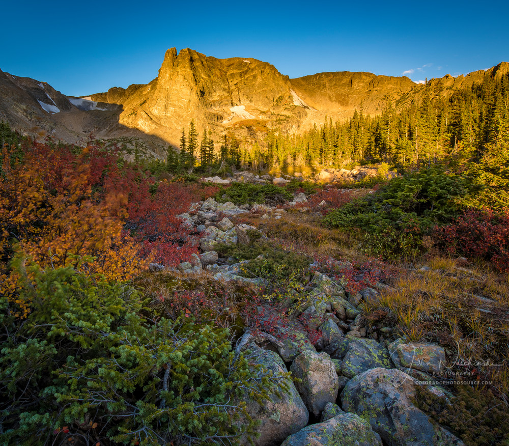 Notchtop Mountain Surrounded by Fall Colors Rocky Mountain National Park