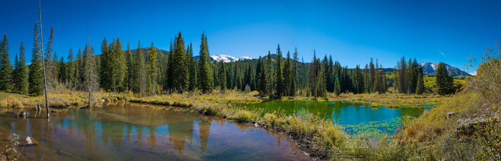 Panoramic photograph of Alpine Ponds Crested Butte Colorado