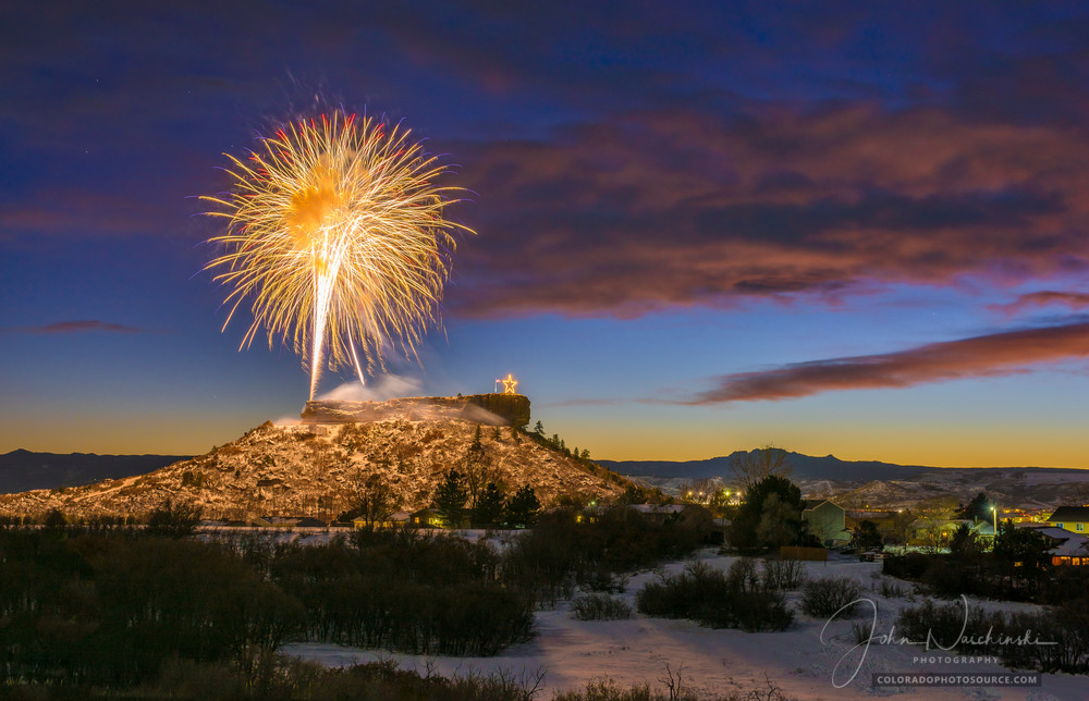 Picture of Castle Rock CO Fireworks During Starlighting Ceremony