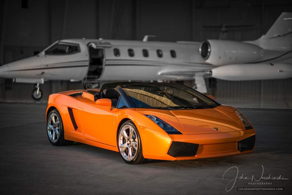 Photo of Lamborghini Gallardo with Private Luxury Jet at Colorado Airport