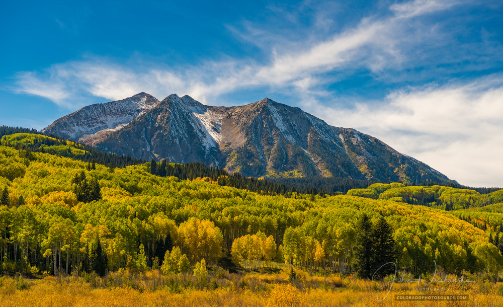 Photo of Kebler Pass Road Aspen Trees Crested Butte Colorado, East Beckwith Mountain