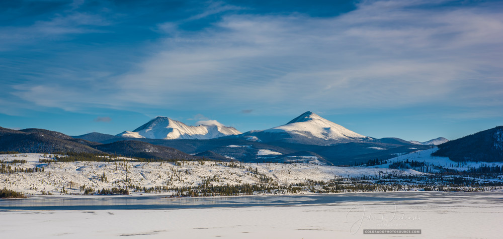 Colorado Photograph of Swan Mountain & Partially Frozen Lake Dillon Summit County
