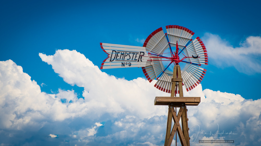 Photo of Parker Colorado Farm Dempster Red & White Windmill Photo of Parker Colorado Farm Dempster Red & White Windmill