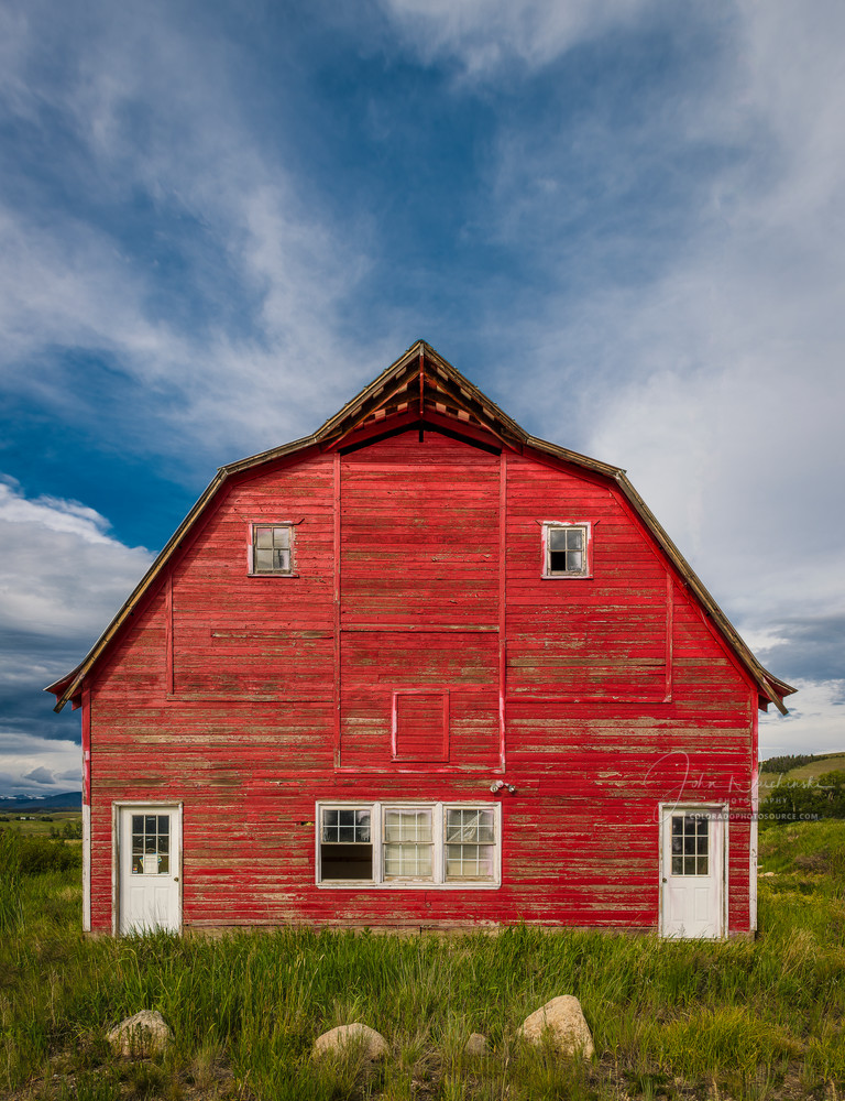 Photograph of a Rustic Red Barn in Granby Colorado