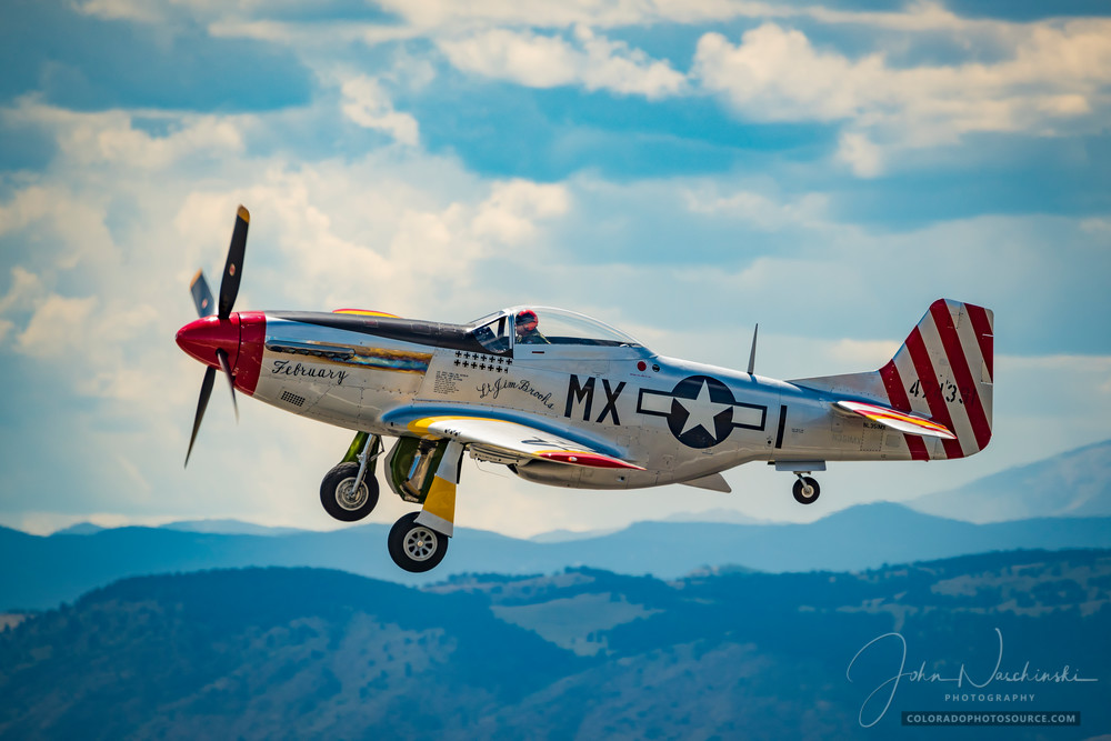 Photo P-51D Mustang February in Flight Over Colorado's Rocky Mountains