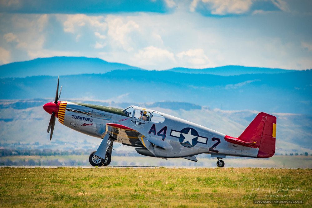 Photograph of Rare Restored Tuskegee Airmen P-51C Mustang at Colorado Airshow