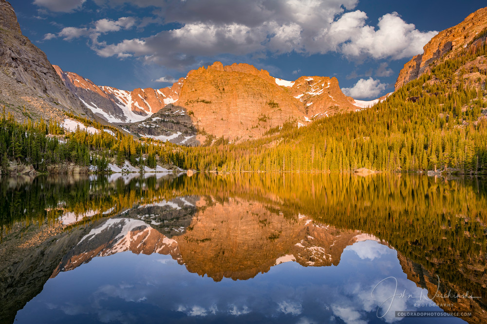 Landscape Photograph The Loch Reflections on Alpine lake at Rocky Mountain National Park