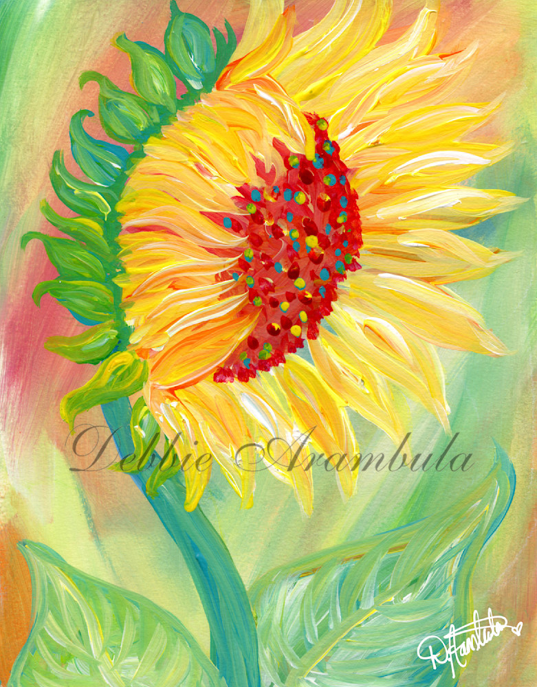 Whimsy Sunflower 1 Art | Heartworks Studio Inc