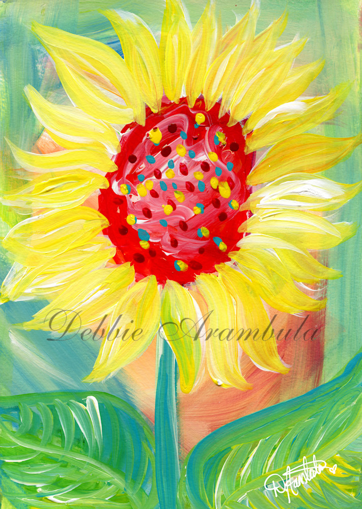 Whimsy Sunflower 2  Art | Heartworks Studio Inc