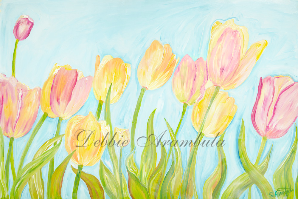 Rebirth Of Spring Pink Tulips Art | Heartworks Studio Inc