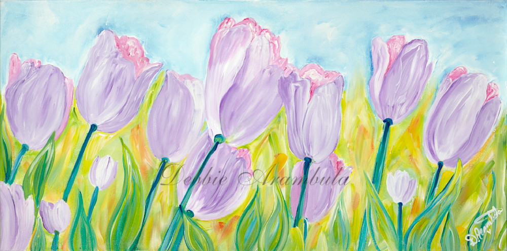 Rebirth Of Spring Purple Tulips Art | Heartworks Studio Inc
