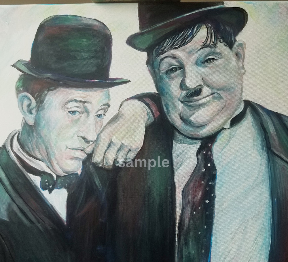 Laurel And Hardy   Acrylic Painting (Print) Art | Cathy Ann's Art