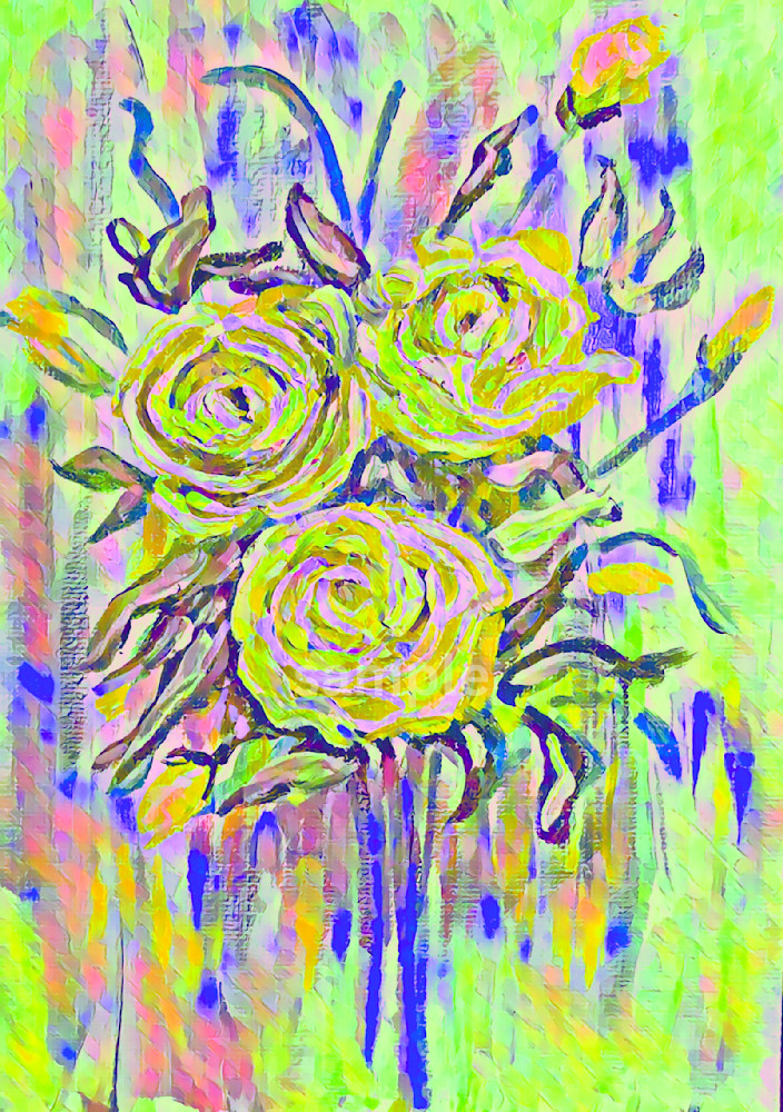 Three Roses   Multicolor Art | Cathy Ann's Art
