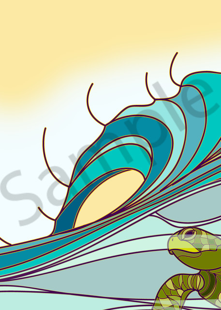 Surf Art | Surfing Honu by Odi