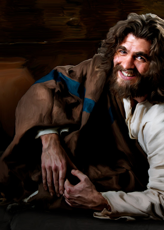 Joyous Jesus smiling 