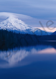 Cloud capped Mt. Hood from Lost Lake, Oregon