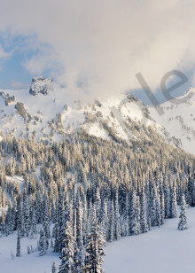 Winter storm and snow over the Tatoosh Mountains