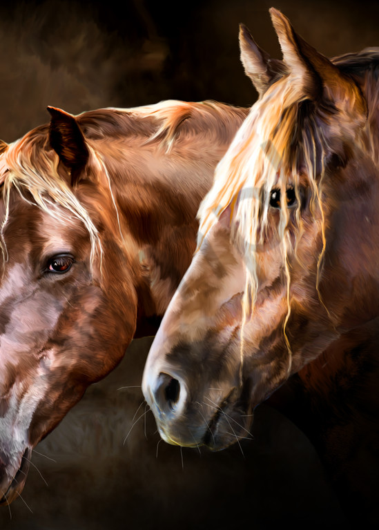 a digital painting of horse art