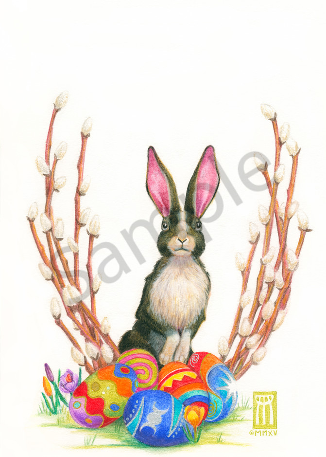Ostara Bunny & Painted Eggs