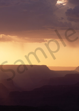 Grand Canyon, shilouetted ridges at sunset