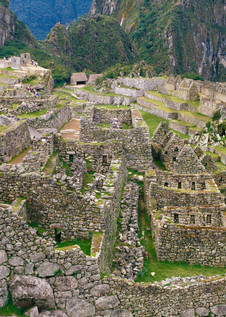 Machu Picchu high in the Andes Mountains of Peru