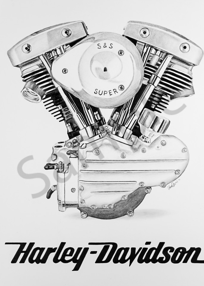 Shovelhead Harley Engine & Logo