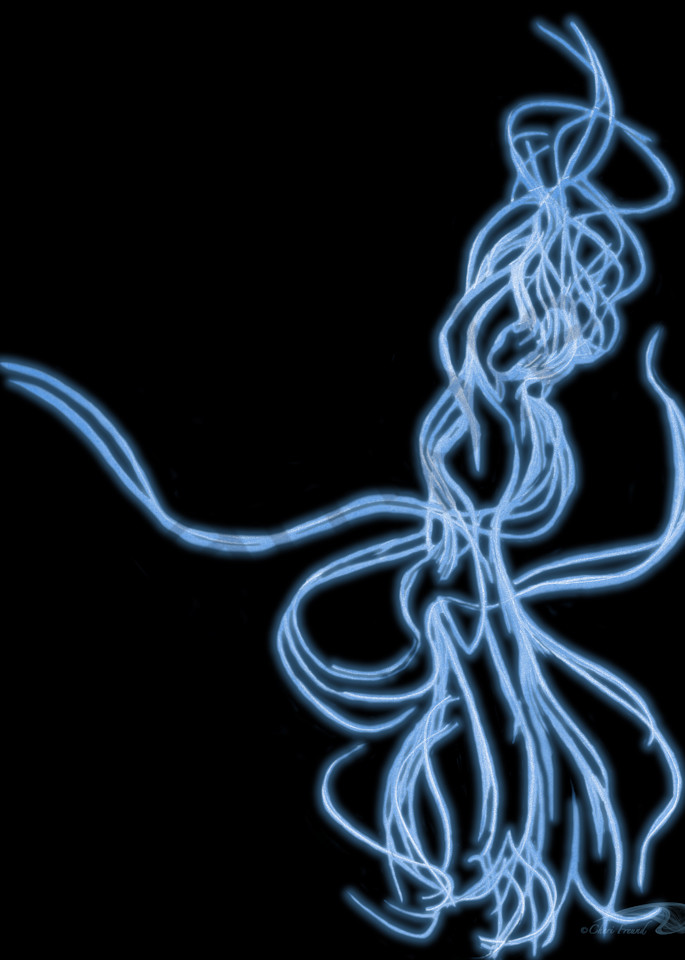 Swirling Girl wind-blown digital art by Cheri Freund
