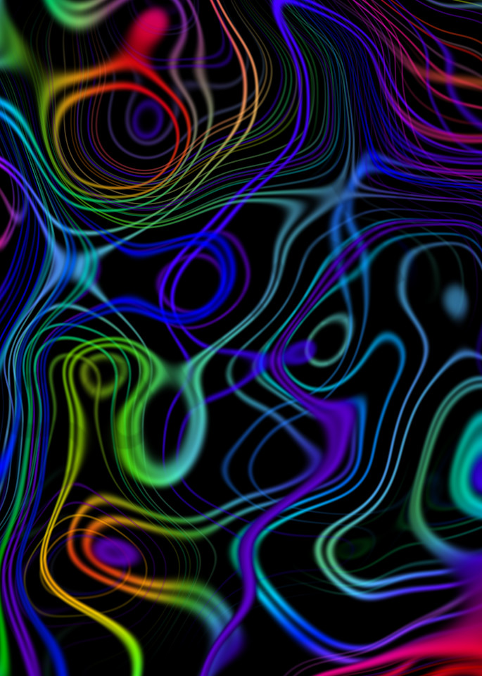 Funky Trippy Lines overlapping digital art by Cheri Freund
