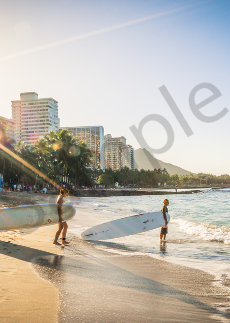 Waikiki Beach Morning Surfers Photography Art | Barb Gonzalez Photography