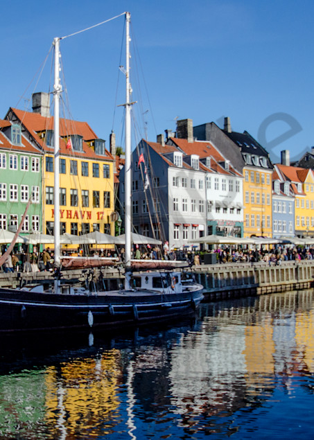Colorful Nyhavn River reflections photo for sale by Barb Gonzalez Photography