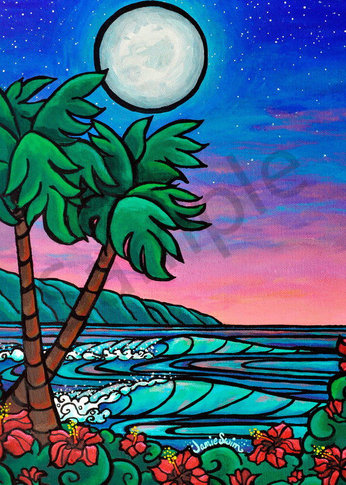 Moonlight Surf Art | Swim Whimsey