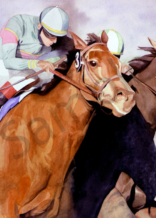 horse painting, watercolor,  Secretariat by Susan Kraft on Zippity Art