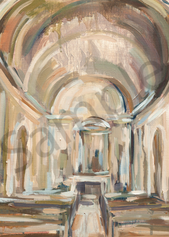 Impressionist Church Architecture Painting by Michelle Arnold Paine