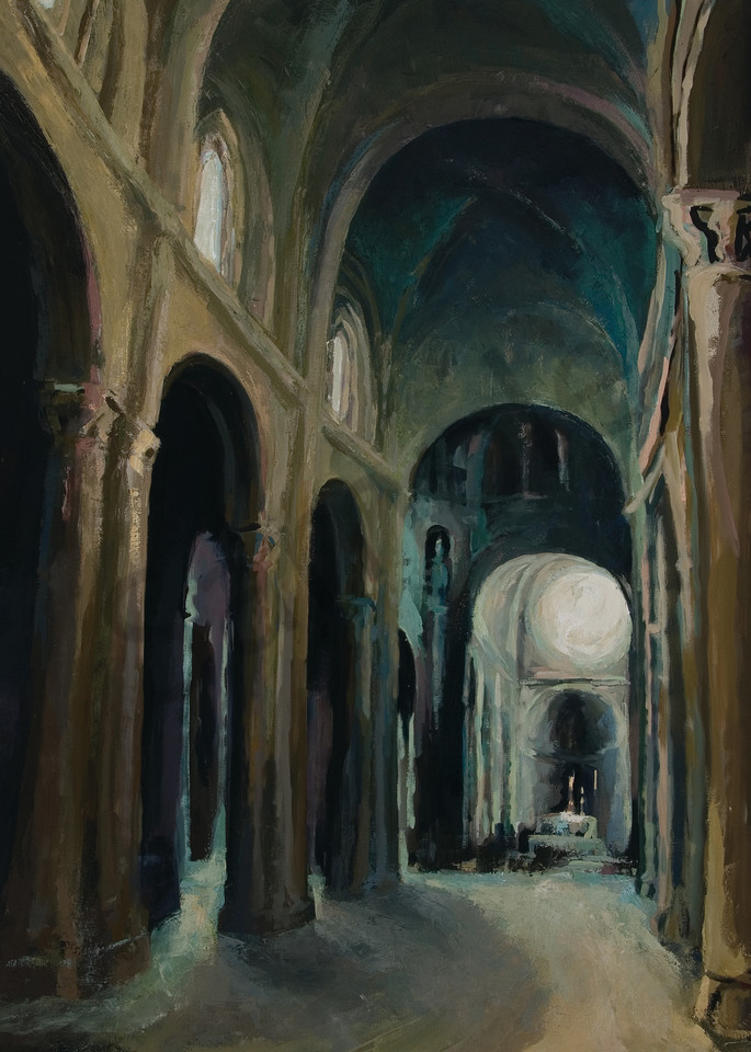 Siena Cathedral Interior Painting by Michelle Arnold Paine