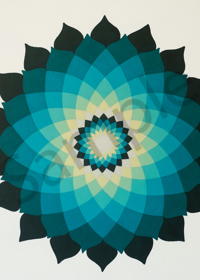 Turquoise Lotus Mandala Art | FireFlower Art