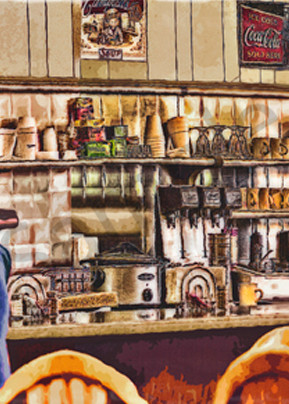 "The Greenback Diner" Art | Digital Arts Studio / Fine Art Marketplace