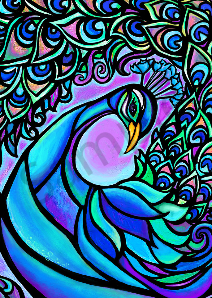 Peacock Artwork2 Art | Swim Whimsey