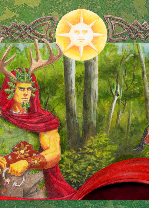 The Oak King Detail Art | Melissa A Benson Illustration