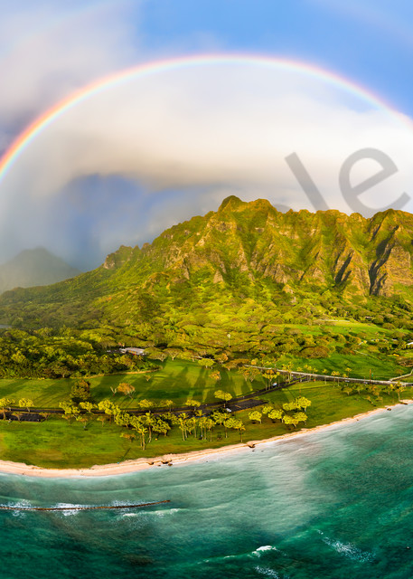 Hawaii Photography Double Rainbow Over Kualoa By Leighton Lum