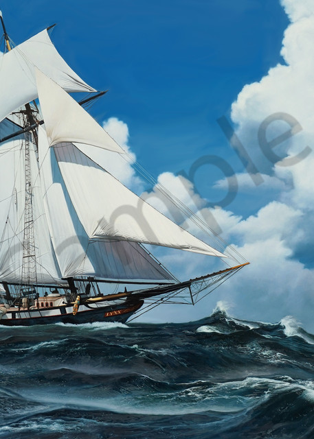 Schooner Racing the Storm print by Kevin Grass