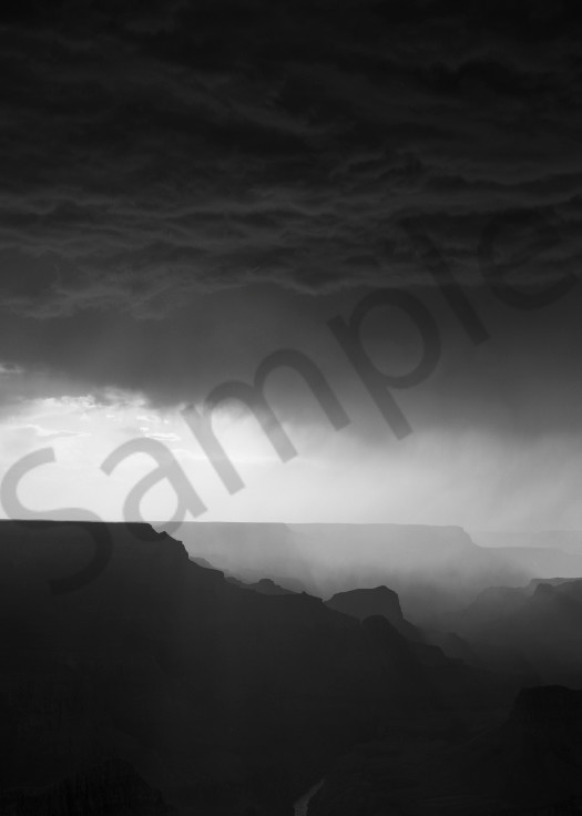 Monsoon storm crossing over the canyon, from Lipan Point, Grand Canyon National Park,