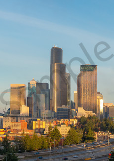 Sunrise light on downtown Seattle, Washington