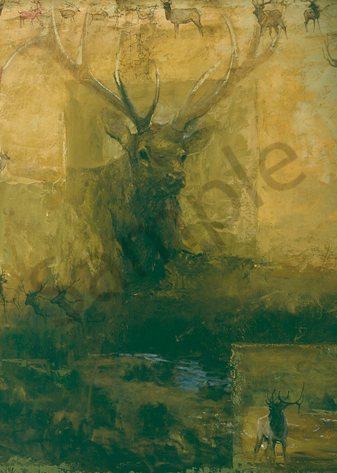 Elk On The Land Art | Mary Roberson