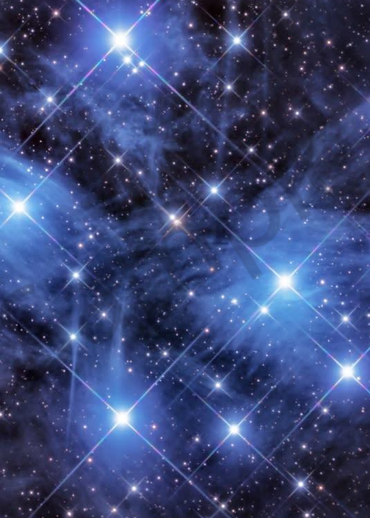Pleiades Star Cluster Print Metallic Astronomy Art