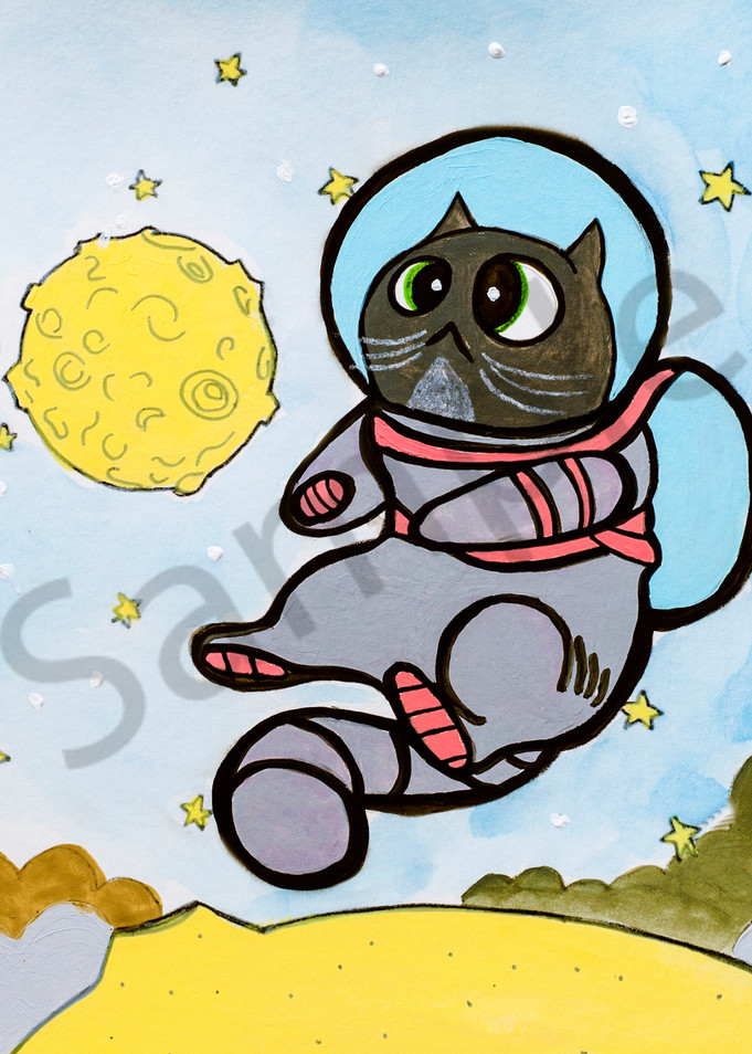 Space Kittie 6x6 Art | arteparalavida