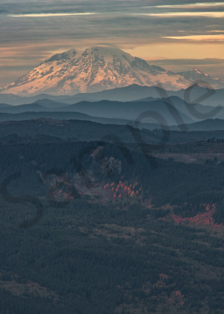 Mount Adams in Washington State as seen from a mountain top in Oregon