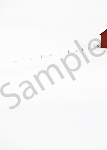 photograph of a little red house, Colorado, deep snow, on the backroads 