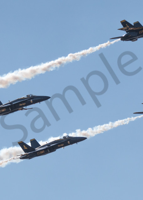 Blue Angels Delta Formation Flies Overhead