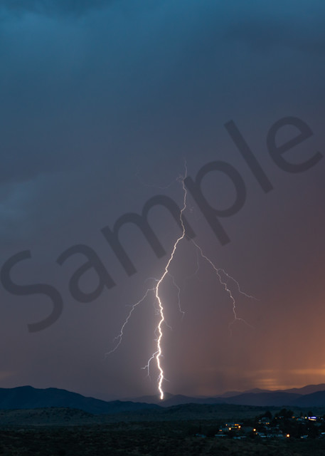 Lightning during Monsoon storm near Prescott, Arizona